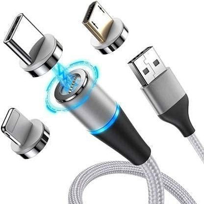 IMMUTABLE Magnetic Charging Cable 1.5 A 3 m 360 3 in 1(Compatible with MOBLE PHONE, Black)