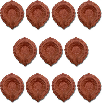 Vickvii Diwali Diyas Terracotta (Pack of 11) Table Diya Set(Height: 1.5 inch)