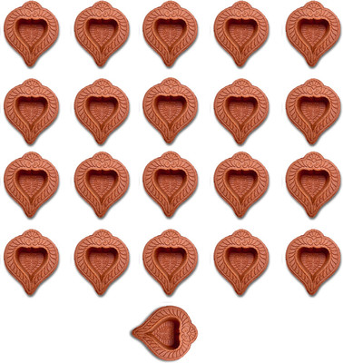 Vickvii Diwali Diyas Terracotta (Pack of 21) Table Diya Set(Height: 1.5 inch)