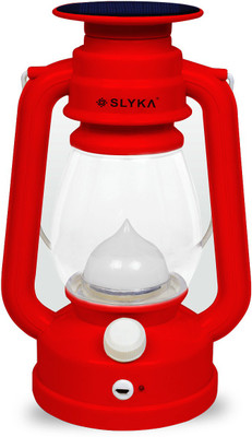 SLYKA Rechargeable Led Hanging Lantern with Night Lamp Red Plastic Table Lantern(25 cm X 10 cm, Pack of 1)