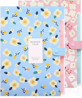Corslet Documents Large Size A4 Paper Holder Organizer A4 Size Folder(Set Of 2, Pink & Blue)