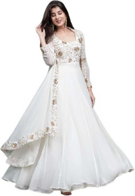 MARUTI FSY Women Maxi White Dress  Buy MARUTI FSY Women Maxi White Dress  Online at Best Prices in India  Flipkartcom