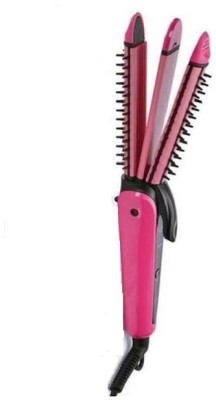 Moonlight NHC-8890 Curler and Crimper For Hair Styling Hair Straightener For Women's Hair Straightener(Pink, Black)