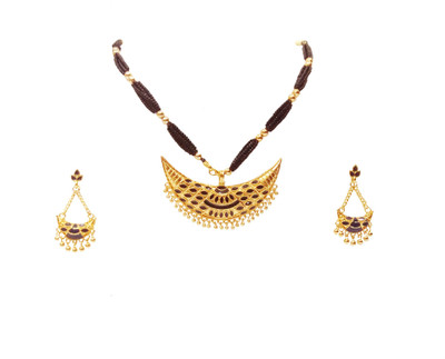 balaji gold Copper Gold-plated Black Jewellery Set(Pack of 1)