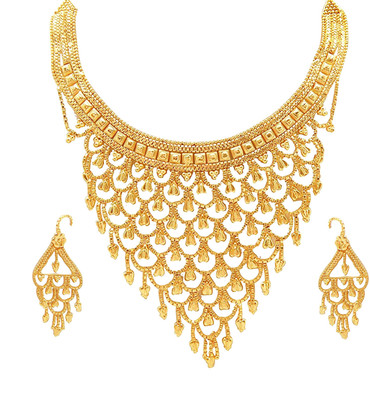 MANSIYAORANGE Alloy Gold-plated Gold Jewellery Set(Pack of 1)