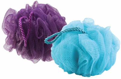 Gupta Traders Sponge Body Scrubber Bathing Body Wash Puff Loofah for Men Women Baby Kids Loofah Sponge Pouf Body Scrubber Soft Round Bath Sponge Loofah Scrub Multicolour (2-Piece)