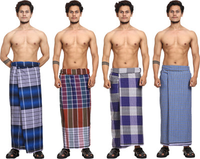 GOWRI TEX Checkered Multicolor Lungi