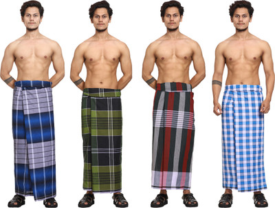 GOWRI TEX Checkered Multicolor Lungi