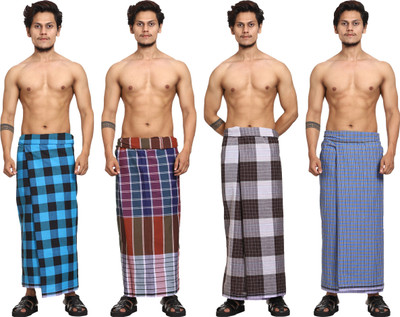GOWRI TEX Checkered Multicolor Lungi
