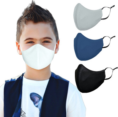 SUBHUSHA SUPER SAFETY 3 Layer Cotton kids mask combo pack Reusable Washable Breathable Skin Friendly Soft Cotton Fabric Face Mask with Adjustable Ear loops for Boys Girls Children Babies (Anti Pollution Mask , Anti Viral Mask , Anti Bacterial Mask ) (School Mask , Outdoor Mask , Kids Party Mask) (Ch