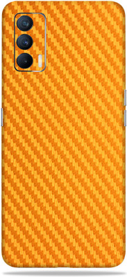 LAMHA Realme X7 Mobile Skin(Ultra Super Golden Carbon Fiber With High Matte Finish.)