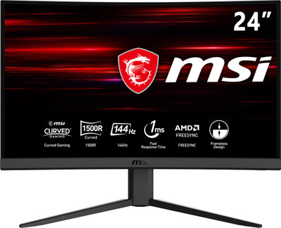 MSI 23.6 inch Curved Full HD VA Panel Gaming Monitor (Optix G24C4)(AMD Free Sync, Response Time: 1 ms, 144 Hz Refresh Rate) MSI 23.6 inch Curved Full HD VA Panel Gaming Monitor (Optix G24C4)(AMD Free Sync, Response Time: 1 ms, 144 Hz Refresh Rate)