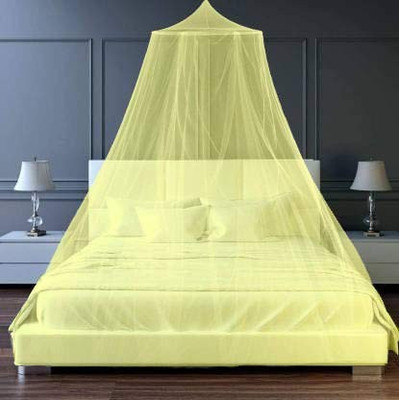 VD Enterprise Nylon Adults Washable Round Double Bed Mosquito net [Cream] Nylon Net Mosquito Net(Cream, Ceiling Hung)