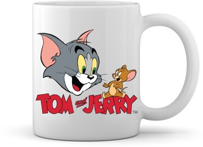 The AD Art an Crafts The A D Arts Tom and Jerry | Tom and Jerry White| Coffee (325 ml) Ceramic Coffee Mug(325 ml)