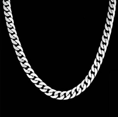 HOUSEOFTRENDZZ SILVER PLATTED THICK LINK CHAINS FOR MENS & BOYS STAINLESS STEEL PREMIUM QUALITY REGULAR WEAR CHAIN (PACK OF 1) STERLING SILVER Sterling Silver Plated Stainless Steel Chain