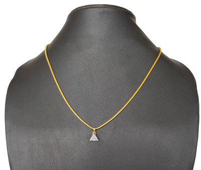 DCASE Latest Excellent Quality Triangle Crystal Pendant With Chain Gold-plated Cubic Zirconia Alloy Pendant Set