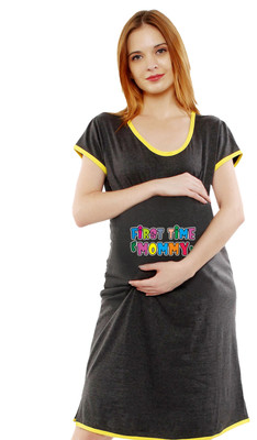 Sillyboom Women Maternity/Nursing Nighty(Grey)