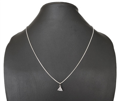 Khushal Beautiful Design Diamond Shape Pendant With Snake Zircon Silver Plated Alloy Necklace