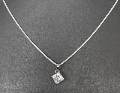 Khushal Beautiful Design Diamond Shape Pendant With Snake Chain Gold-plated Zircon Alloy Pendant