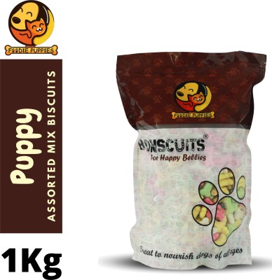 FOODIE PUPPIES Treat Biscuits (Assorted Mix) Egg, Strawberry, Chicken 1 kg Dry New Born, Young, Adult Dog Food