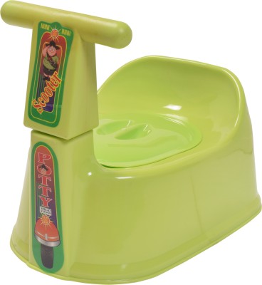 Zerya Scooter Style Toilet Potty Seat With Closing LID Small Size Potty Seat(Green)