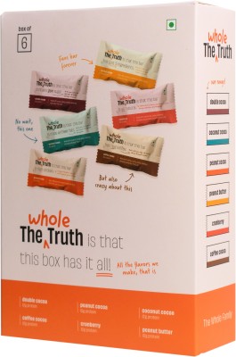 The Whole Truth All-in-One | Pack of 6 Protein Bars(312 g, Assorted Flavors)