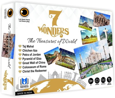 shopviashipping 7 Wonders of The World Jigsaw Puzzle. Let's Learn & Play About SEVEN WONDERS With The Help Of Information Guide , 35 Pieces Jigsaw Puzzle(35 Pieces)