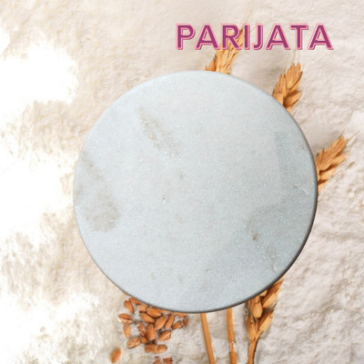Parijata White Polsihed Marble Chakla Chapati Rolling Board 9 inch chakla Roti and Khakra Maker