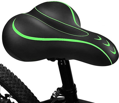 Leosportz Comfortable Bike Seat - Universal Replacement Bicycle Saddle Saddle(Black, Green)