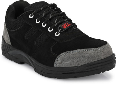 kay1steel Steel Toe Genuine Leather Safety Shoe(Black, S1, Size 7)
