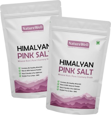 Naturewell Organics Twin Pack of Best Quality Pink Salt (Sendha Namak)-200g Each Pack Himalayan Rock Salt(400 g, Pack of 2)