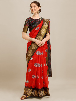 Divastri Woven Bollywood Cotton Blend Saree(Red)