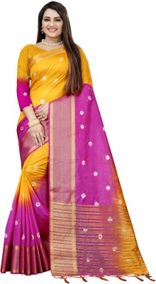 FEEYA FASHION Woven Bandhani Nylon Saree(Multicolor)