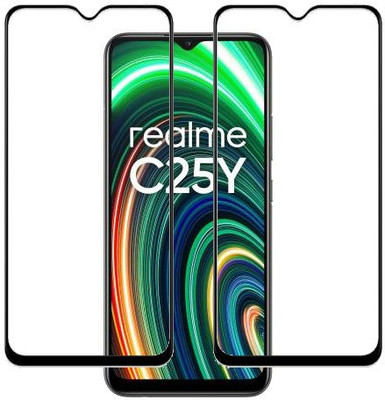 ECMERED Edge To Edge Tempered Glass for realme C25Y(Pack of 2)