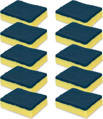 Spotzero by Milton Antibacteria Power of Blue Sponge and Scrub, Set of 10 Scrub Sponge(Regular, Pack of 10)