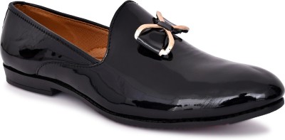 AKIKO Patent Bow Loafers For Men(Black)