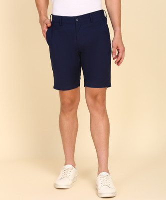 PETER ENGLAND Checkered Men Blue Regular Shorts