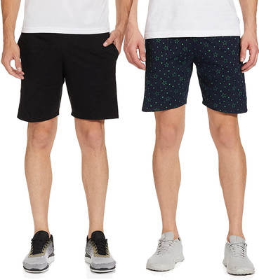 Jonney Printed Men Black, Blue Regular Shorts