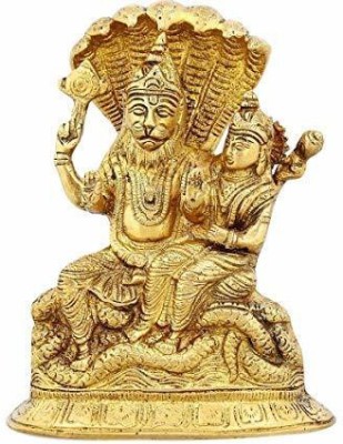 vrindavan shopi Lord Shri Lakshmi Narasingh Idol/Lakshmi Nrusingh Bhagwan Brass Idol/God Laxmi Narasimha Brass Idol 1000gms Decorative Showpiece  -  15.2 cm(Brass, Gold)