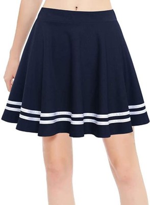 RICHIROBINS Striped Women Flared Blue Skirt