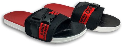 Look And Took Men Slides(Red, Black , 9)