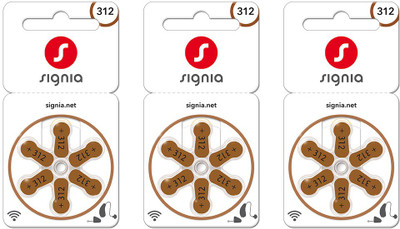 Signia Hearing Aid Battery 312- Pack of 18 Batteries 10966598-Hear.com Stethoscope Case(Brown)