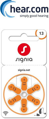 Signia Hearing Aid Battery 13- Pack of 6 Batteries 10966599-Hear.com Stethoscope Case(Orange)