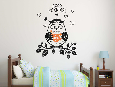 Wallzone 70 cm Good Morning Removable Sticker(Pack of 1)