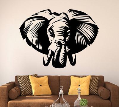 Wallzone 60 cm Elephant Removable Sticker(Pack of 1)