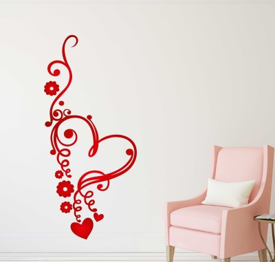 LANSTICK 60.96 cm HEART DESIGN STICKER Self Adhesive Sticker(Pack of 1)