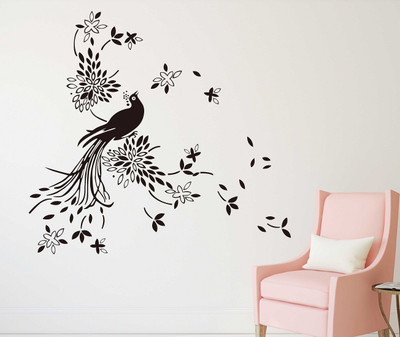 fuzzy 80 cm birds Self Adhesive Sticker(Pack of 1)