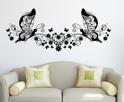 HAPPYSTICKY 40 cm Butterfly Self Adhesive Sticker(Pack of 1)