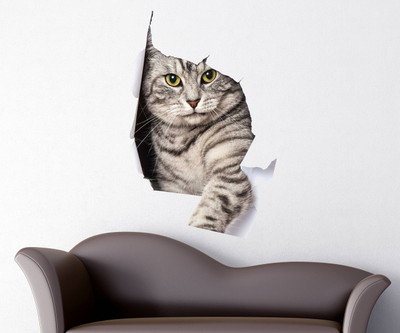 Wallzone 50 cm CAT Removable Sticker(Pack of 1)