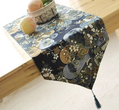 Ezyhome Blue 140 cm Table Runner(Linen)
